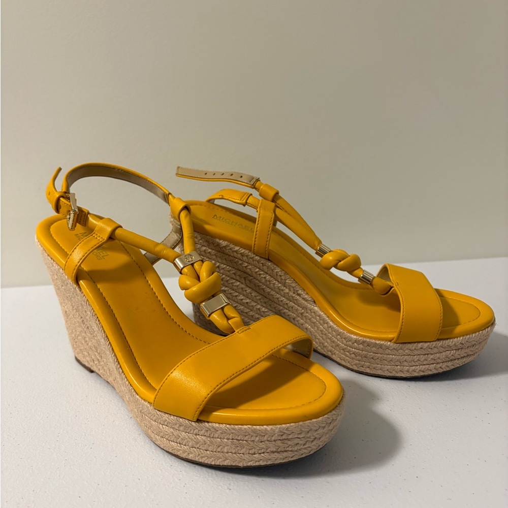 Michael Kors Yellow Wedge Sandals